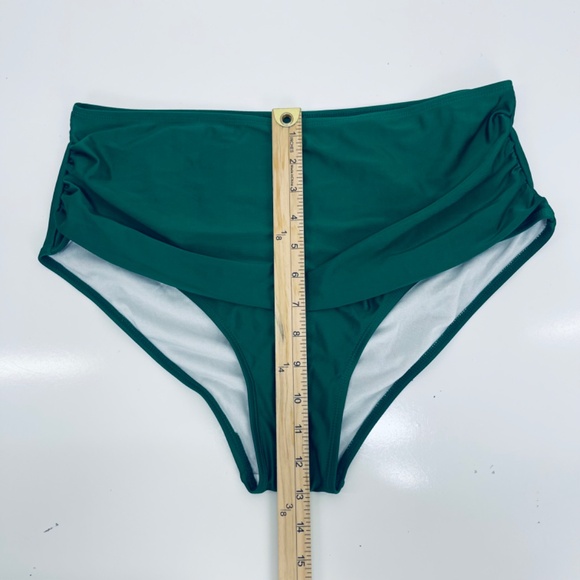 Women’s Plus Size XXL High Waisted Swimsuit Bottoms Green NWT - Picture 4 of 7